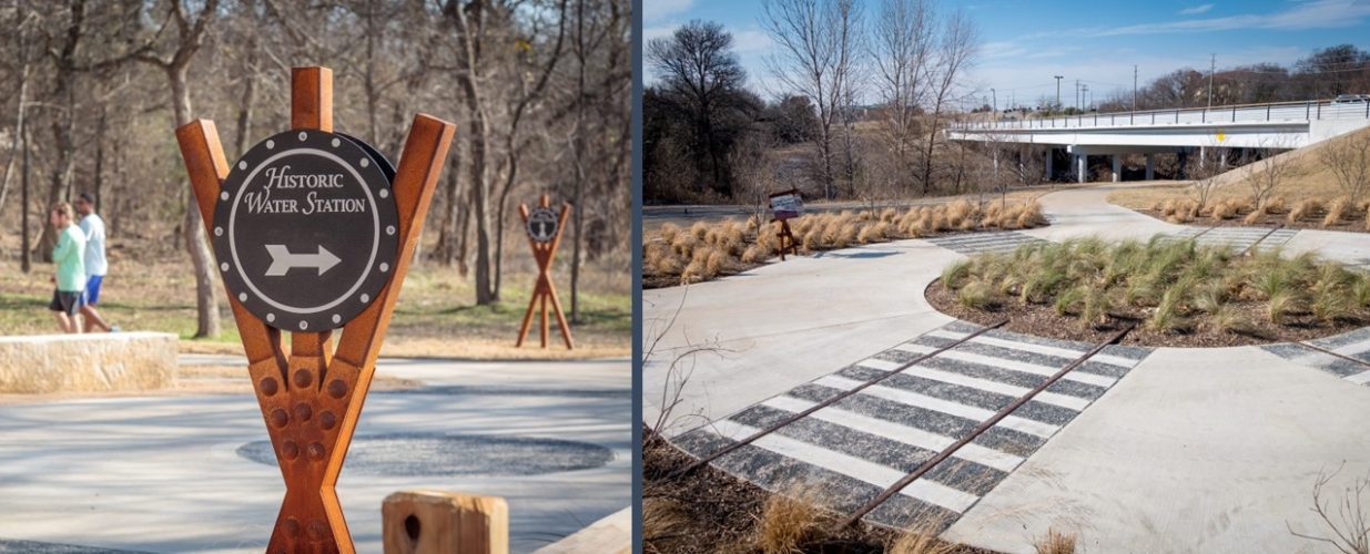 park features collage at Historic Water Station Park in Allen, TX