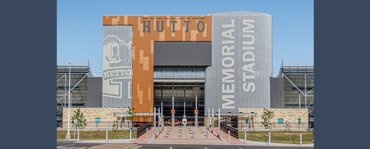 entrance at Hutto ISD Memorial Stadium in Hutto, TX